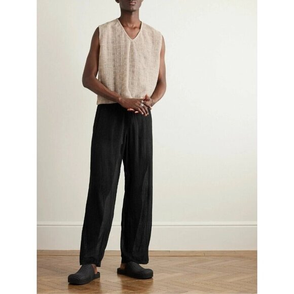 Our Legacy Reduced Straight-Leg Crinked Trousers Size 48 US 32 M Mens Black $335 - Picture 1 of 13